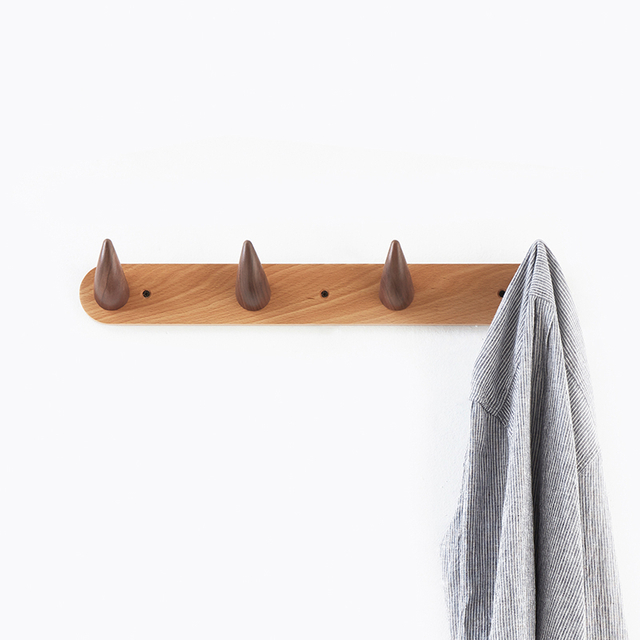 Perchero y sombrerero moderno montado en la pared - 4 ganchos, hermosa percha de entrada de madera con clavijas - Perchero de madera para dormitorio y baño - Durable, fácil montaje, diseño clásico